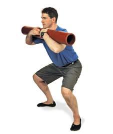 EXERCISE - 4b carry (front), transverse plane squat, pivot squat To build mobility and strength in the lumbo-pelvic hip complex.