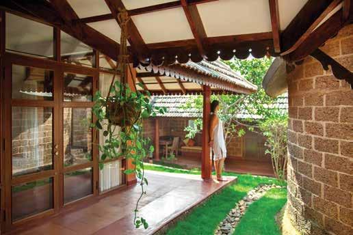 ACCOMMODATION Accommodation in rustic Konkan villas that are crafted in colours of the earth, using locally available material such as laterite and coconut thatch.