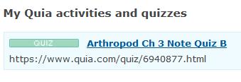 Click the link for your CLASS PEROD CLASS WEB PAGE Click the link for the Arthropod Note Quiz B.