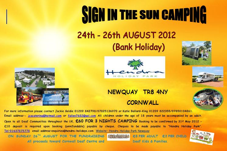 Cornwall Deaf Centre ~ Sign in the Sun