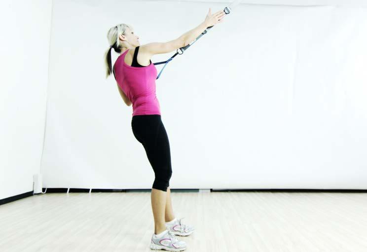 6 One Arm Squat and Reach (30 seconds per side) 7 Two Arm Bicep Curls Keep elbows in line