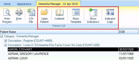 To view patient information double click on the report line or click the expand icon.