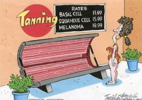 Environmental Risk Factors Indoor Tanning Beds Contribute to 4% cancer deaths (global) UV light (sunlight) Contributes to about 90% skin cancers, including melanoma History of blistering sunburns are