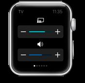 Hearing aid volume control Tap the + or icons to increase or decrease the volume of the hearing aid. To mute the hearing aids, force touch on the screen. To unmute, tap the + or icons.