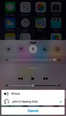 Phone and FaceTime calls You can also stream the audio from phone or FaceTime calls directly to the hearing aids. Open a media player app such as YouTube and press the AirPlay icon.