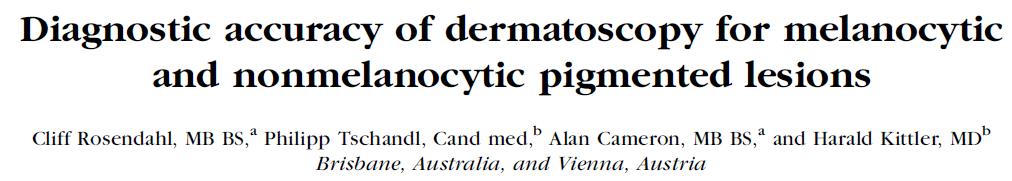 In non-referral centers, it s impact on non-melanocytic lesions was more dramatic Sensitivity for non-melanocytic lesions 98.