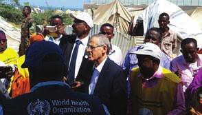 ½½ The Regional Director visited a camp for internally displaced persons in Mogadishu, Somalia, to observe the polio vaccination campaign displacement in the affected countries and their neighbours,