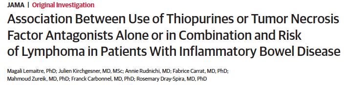 Thiopurine monotherapy and anti-tnf