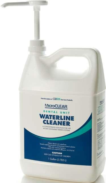 MicroCLEAR Dental Unit Waterline Cleaner For Self Contained Water Systems 1 Gal Cleaner DUWL-2-2PU (2 Per Case) Pkg. 12 Pump 57001-11 (12 Per Case) The Least Expensive Dental Unit Waterline Cleaner.