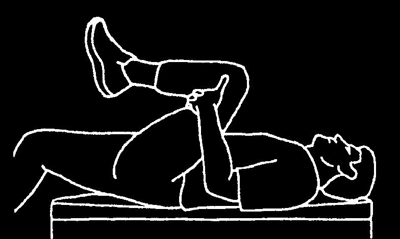 Hip adductor stretch Lie on your back. Bend your knees with your feet flat on the floor. Let your knees lower to the sides. The bottoms of your feet should turn towards each other.