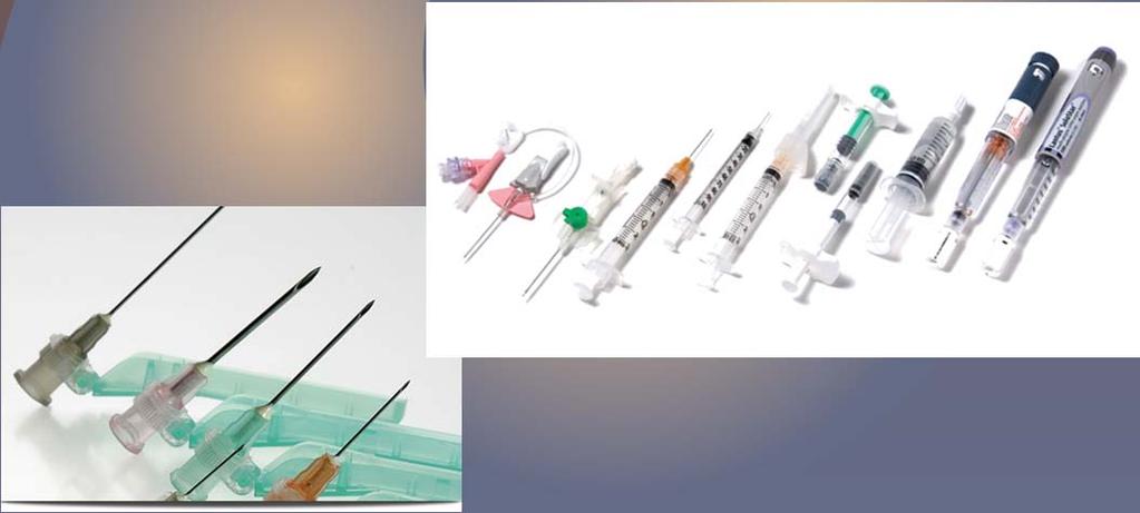 needles length varies from short (3/8 in) to medium (1 1-1/2in) for standard injections long needles (2-5in) are used for intra-articular injections and (5in) are used for intra-spinal