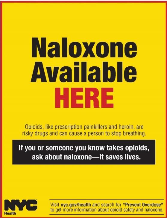 Naloxone expansion Naloxone available via standing order (no prescription needed) NYC Health Commissioner provides standing order to pharmacist