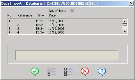 Software Manual SIBELMED W-50 55 IMPORTS TESTS IMPORT TESTS This option allows downloading each of the tests stored in the audiometer and generating their corresponding PDF and XML files.