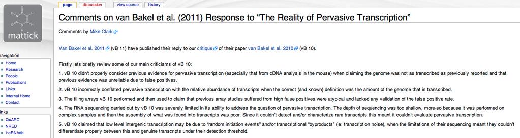 The Reality of Pervasive Transcription Abundance Abstract Michael B. Clark 1, Paulo P. Amaral 1., Felix J. Schlesinger 2., Marcel E. Dinger 1, Ryan J. Taft 1, John L.