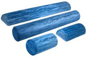 The blue foam rollers are more resilient and hold their density for about 4-6 months and cost about $40.00 dollars. Homemade foam rollers cost about $20.
