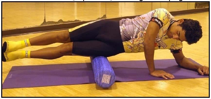 6.) Left side of Quad (Iliotibial Tract) - Set up like side of calf roll but start on the hip - Roll from knee