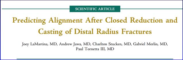 Distal Radius Fractures Lafontaine, et al 1.