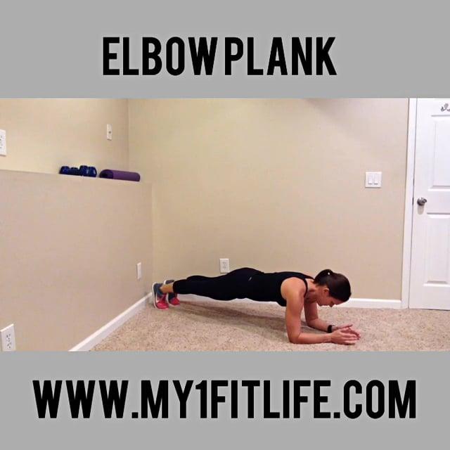 BW ELBOW PLANK Get into a push up like position on the floor but bend at the elbow and rest your forearms on the floor, clasping your palms together Support your weight on your toes and your forearms
