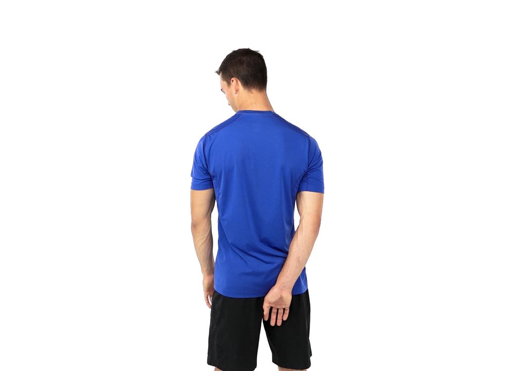 7- Levator scapulae stretch - / Place one hand behind your buttock to lower your shoulder. Turn your head to the opposite side and look down.