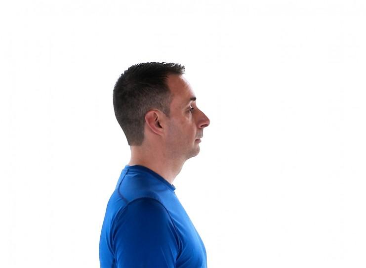 10- Chin tuck - / Hold:10 Sit up straight in a chair and look directly ahead of you.