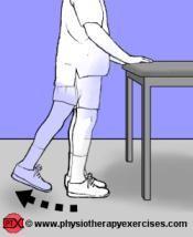 Lift your operated leg up in front of you, bending at the knee. Return your foot to the floor.