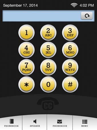 The telephone MAKE OR TAKE A CALL handset and dial the number on the telephone keypad. The field at the top of the touchscreen shows the number as you enter it.