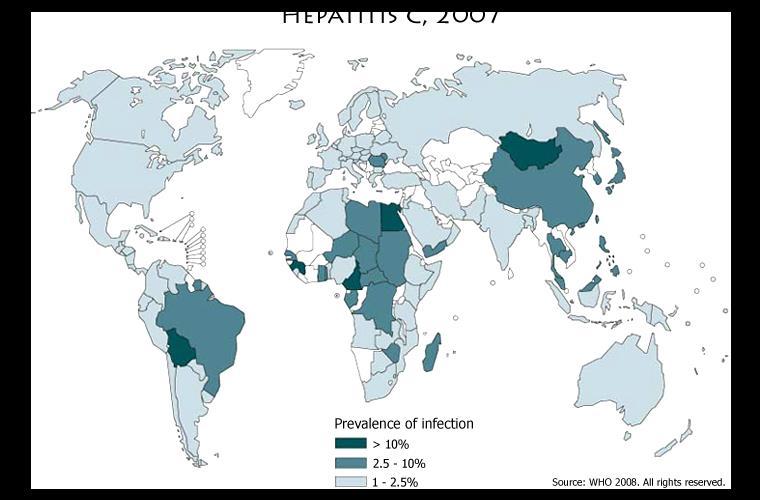 Worldwide prevalence of HCV