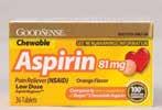 25 Chewable Aspirin 81mg Orange 36/Ct