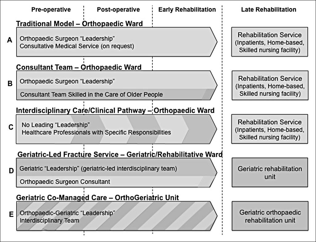 Figure 1. Models of integrated care for the management of the older adults presenting with hip fracture.