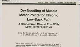 Dry Needling of Muscle Motor Points for Chronic LBP Spine