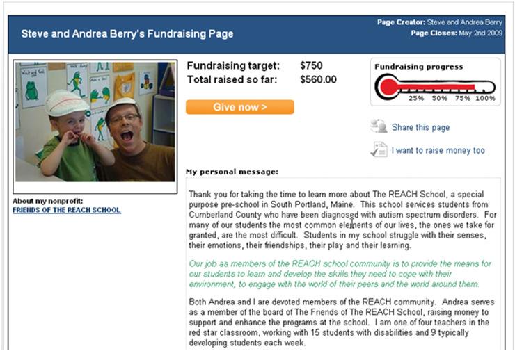 Setting Up Fundraising Pages They encouraged staff to be personal in