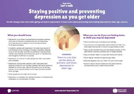 Peripartum depression Preventing adolescent depression Preventing depression while aging