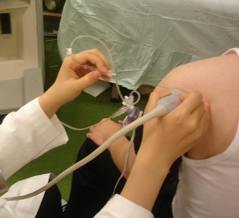 Shoulder Intra-articular Injection Position to view both the injection