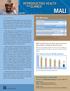 MALI REPRODUCTIVE HEALTH GLANCE. at a. April Country Context. Mali: MDG 5 Status