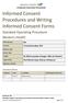 Informed Consent Procedures and Writing Informed Consent Forms