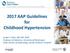 2017 AAP Guidelines for Childhood Hypertension