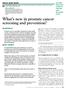 What s new in prostate cancer screening and prevention?
