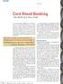 Cord Blood Banking. The Birth of a New Field