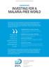INVESTING FOR A MALARIA-FREE WORLD