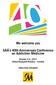 We welcome you. SÁÁ s 40th Anniversary Conference on Addiction Medicine