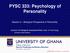 PYSC 333: Psychology of Personality