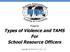 Types of Violence and TAMS For School Resource Officers