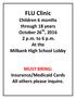 FLU Clinic. Children 6 months through 18 years October 26 th, p.m. to 6 p.m. At the Milbank High School Lobby
