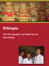 Ethiopia Demographic and Health Survey Key Findings