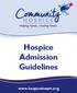 Hospice Admission Guidelines