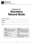 Secretary Record Book