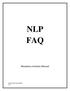 NLP FAQ. Morpheus Institute Manual. NLP faq Jan Heering 2008 v1.0