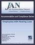 Accommodation and Compliance Series. Employees with Hearing Loss