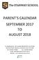 PARENT S CALENDAR SEPTEMBER 2017 TO AUGUST 2018