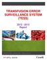 TRANSFUSION ERROR SURVEILLANCE SYSTEM (TESS) Report